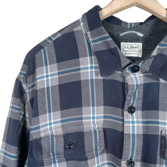 L.L.BEAN Vintage Heavy Cotton Fleece-Lined Flannel - Picture 11 of 14